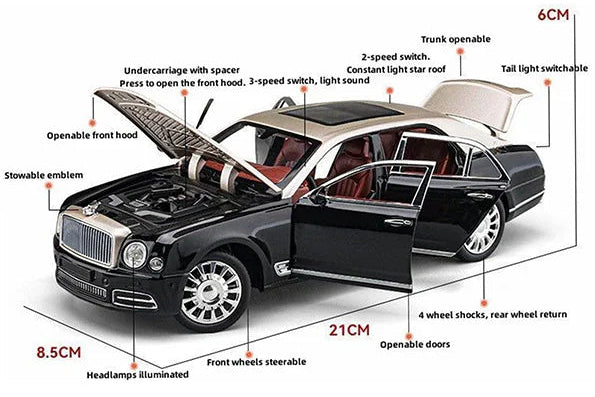 Bentley Mulsanne 1:18 diecast Scale Model Car - Big Size