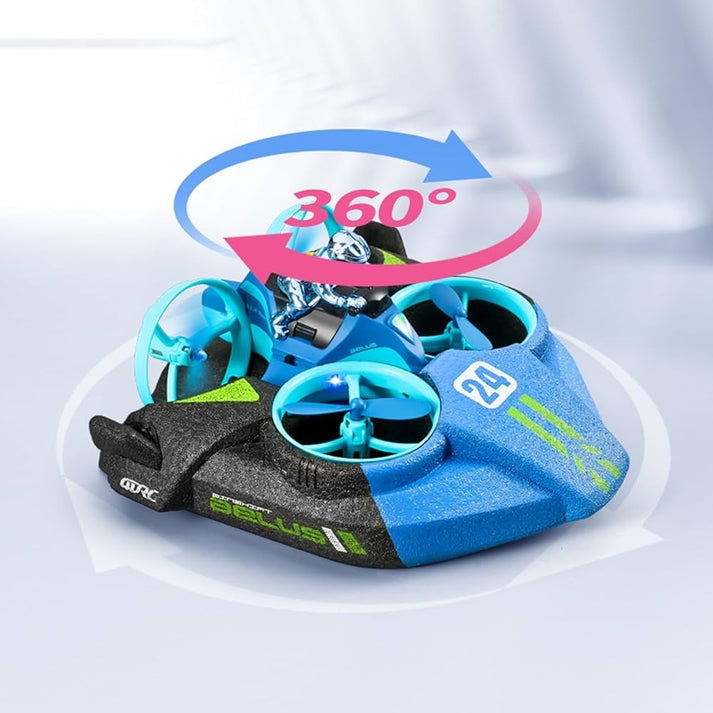 4DRC V24 3-in-1 Remote Control Hovercraft, Drone, and Race Car Water and Sky
