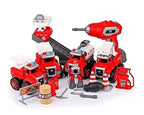 Fire Trucks Toy Playset, DIY Assembly Fire Engine , Rescue Ladder Vehicles
