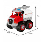 Fire Trucks Toy Playset, DIY Assembly Fire Engine , Rescue Ladder Vehicles