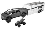 Tesla Cyber Truck Pick-up Trailer Camper 1:24 Diecast Scale Model Car