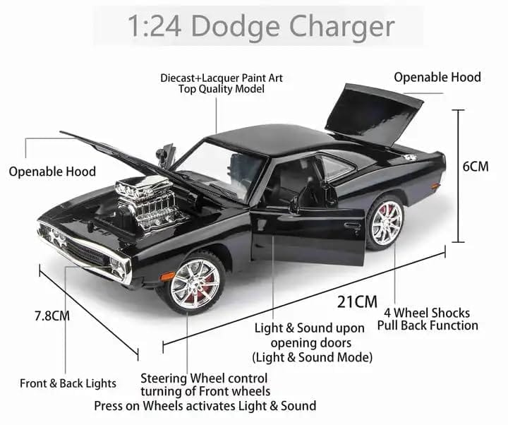Fast  and Furious Dodge Charger 1970 Diecast  Car | 1:24 Scale