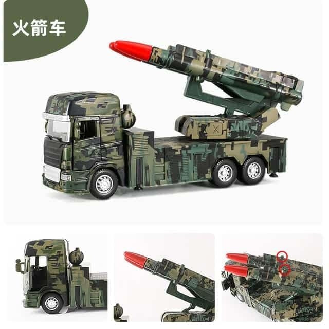 PULL BACK & GO MISSILE LAUNCHER TRUCK FOR KIDS - MISSILE VEHICLE MODEL