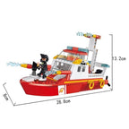 Fire Rescue Boat Building Block Set