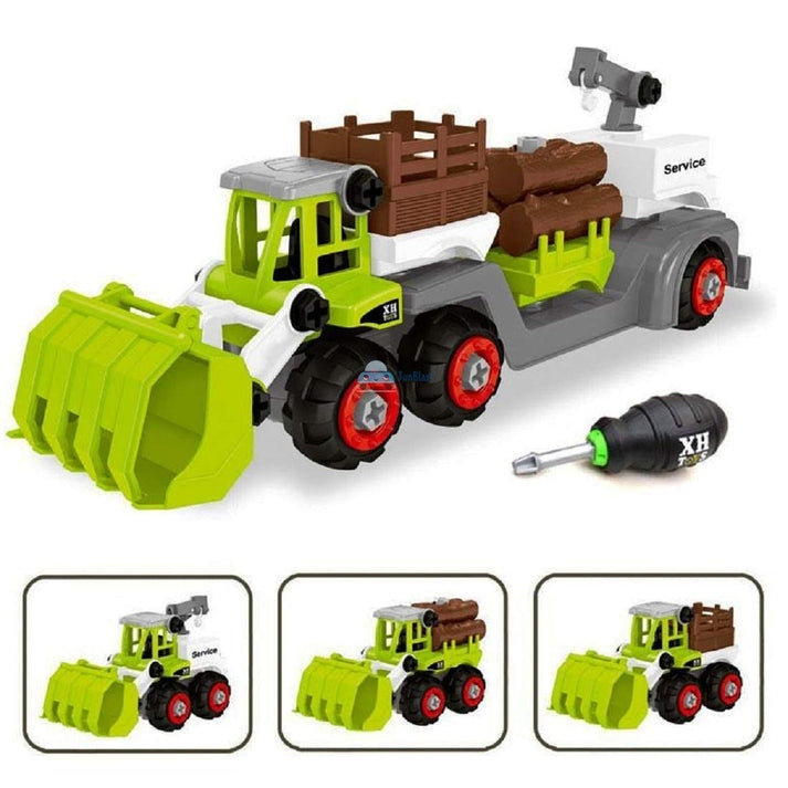 FARM VEHICLES WITH SCREW DRIVER FOLDABLE DIY TRUCK TOY