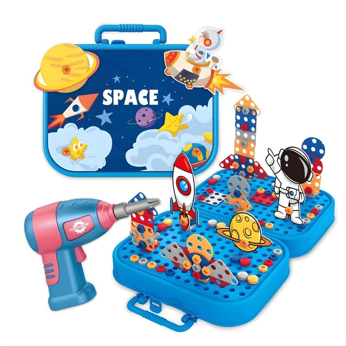 Creative Screw Puzzle Space Suitcase Toy Set