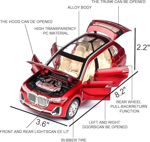 Bmw X7 1:24 Diecast Scale Model Car