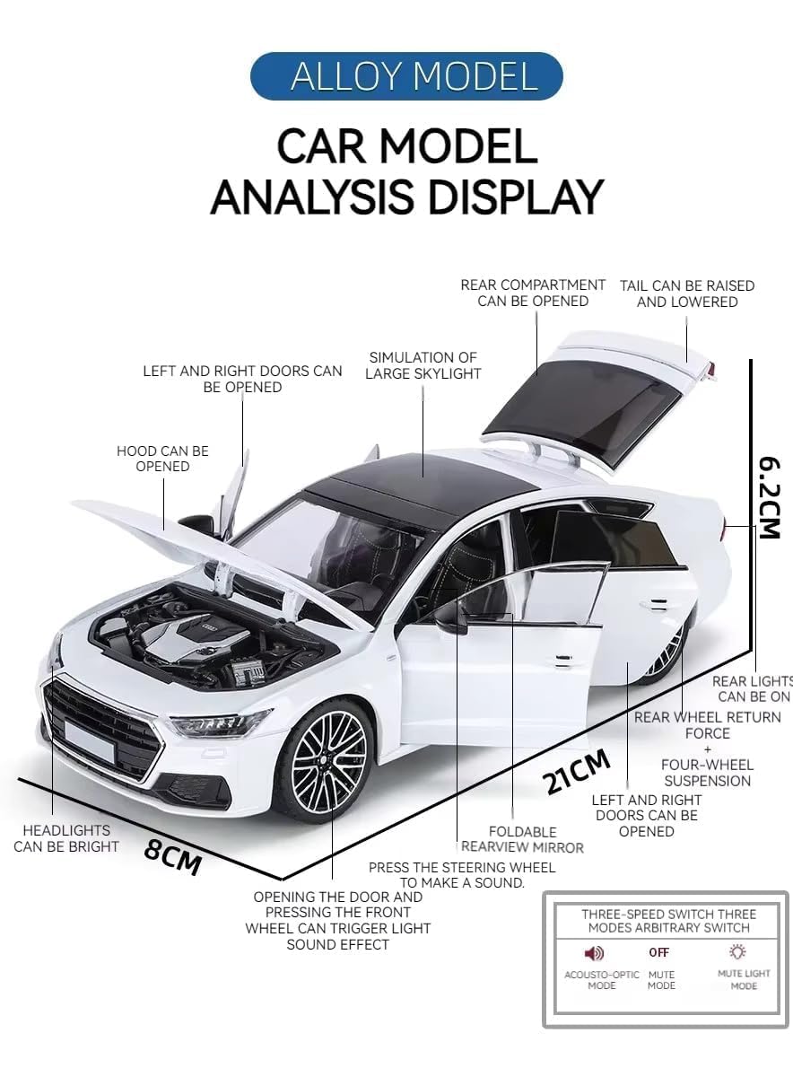 Audi A7 Sportline 1:18 diecast Scale Model collectible - Big Size