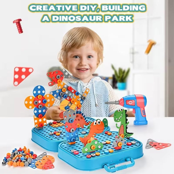 Creative Screw Puzzle Dinosaur Suitcase Toy Set
