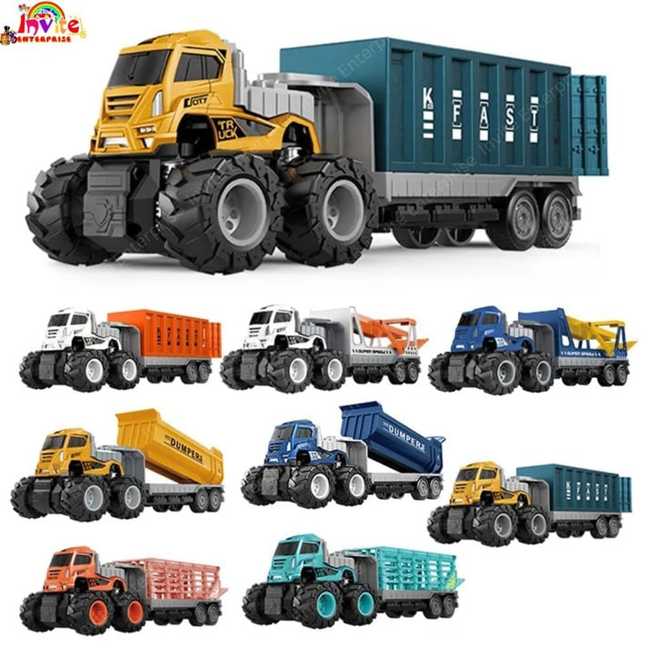 Diecast Alloy Logistic Toys With Friction Powered Miniature