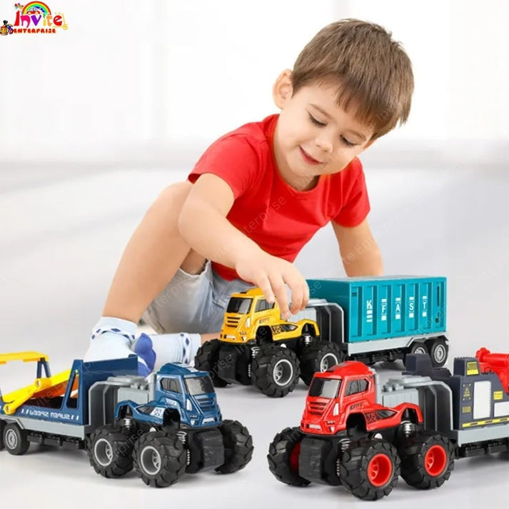 Diecast Alloy Logistic Toys With Friction Powered Miniature