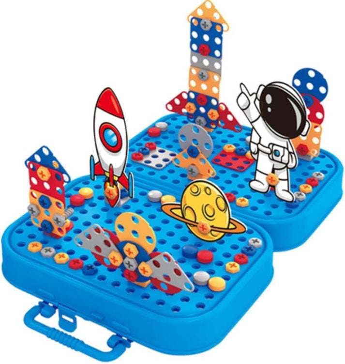Creative Screw Puzzle Space Suitcase Toy Set