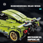 Green Lambo 1:18 Scale Racing Pull-Back Supercar Building Blocks Set