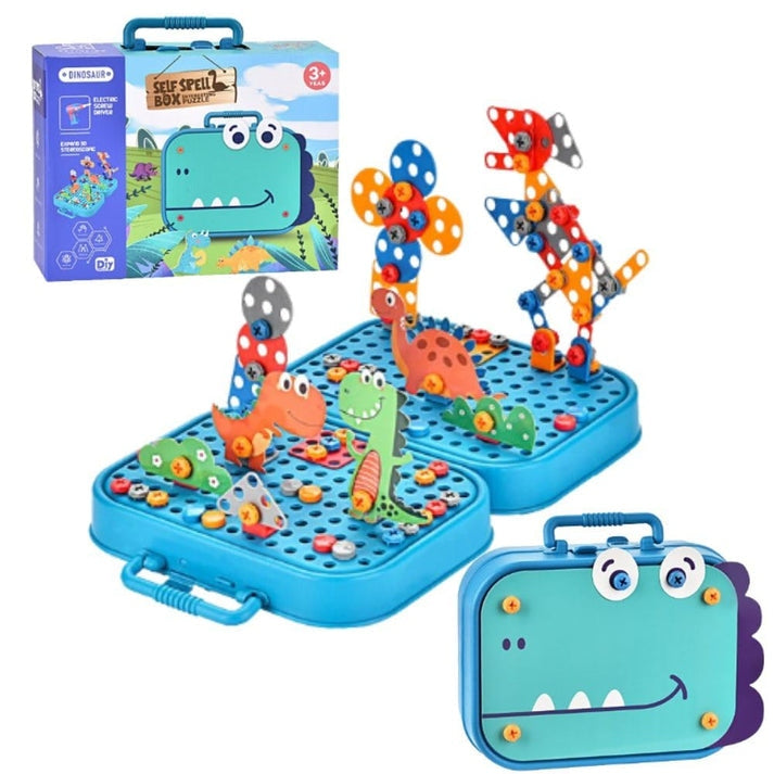 Creative Screw Puzzle Dinosaur Suitcase Toy Set