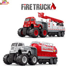 Diecast Metal And Plastic Fire Rescue Truck Toy Set