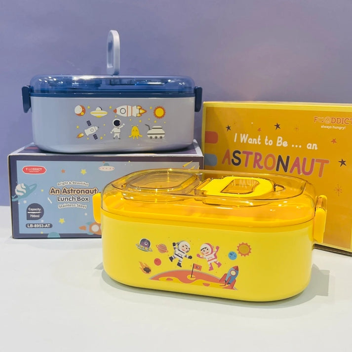 CONTACT Cart Skip to product information   Astronauts Themed Lunch Box : 700ml Capacity with Mobile Holder