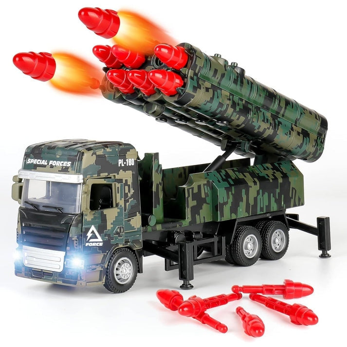 PULL BACK & GO MISSILE LAUNCHER TRUCK FOR KIDS - MISSILE VEHICLE MODEL