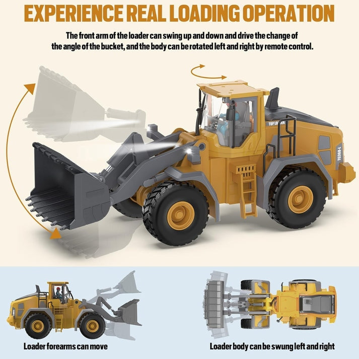 TOYS 1:24 Scale Diecast Yigong TG258-G Remote Control Wheel Loader