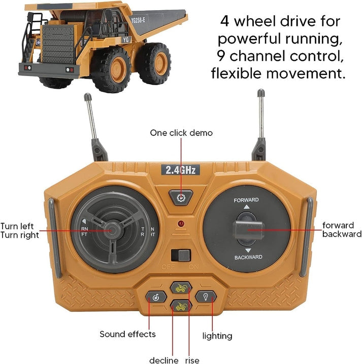 TOYS 1:24 Scale Diecast Remote Control Construction Dump Truck