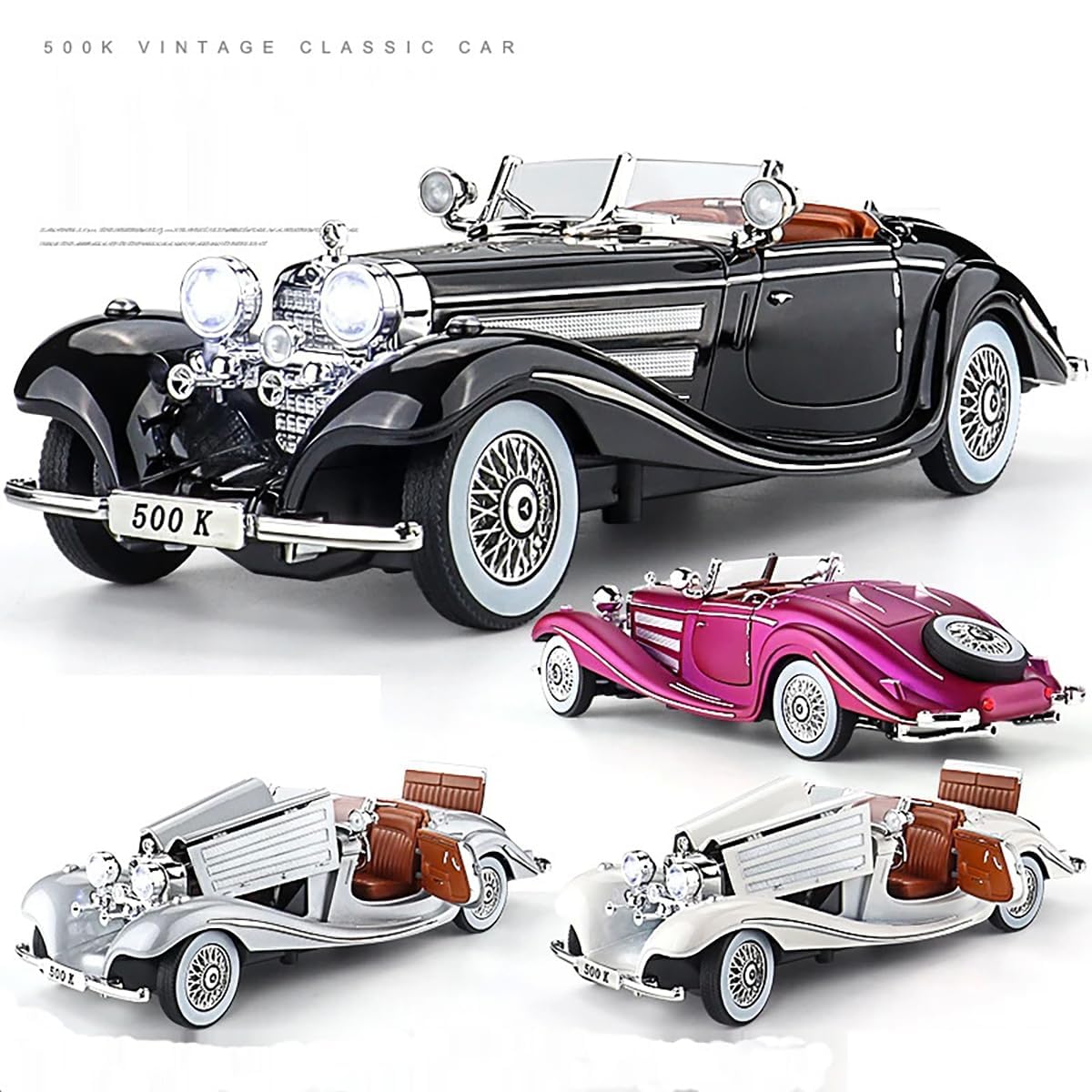 1936 Mercedes-Benz 500K 1:18 roadster  diecast scale model car - Big Size