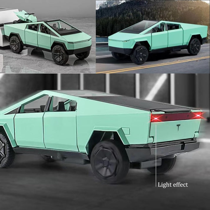 Tesla Cyber Truck Pick-up Trailer Camper 1:24 Diecast Scale Model Car