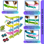 RACER RAMP RACING TOY WITH 4 CARS, 6 RAMPS AND RACER TRACK FOR 1, 2, 3 TODDLERS, AND ABOVE AGE BOYS & GIRLS – EDUCATIONAL AND RELAXING TOYS VEHICLE FOR KIDS TOYS【ISI APPROVED】