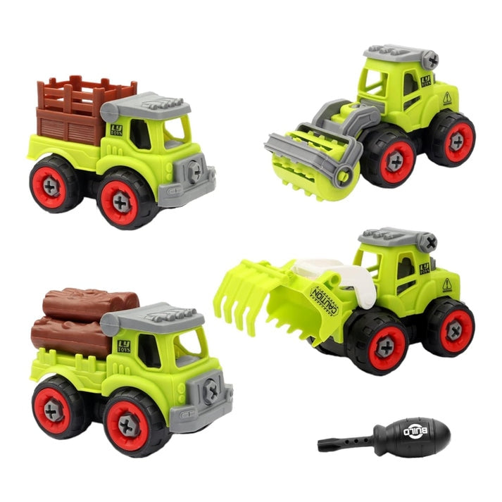FARM VEHICLES WITH SCREW DRIVER FOLDABLE DIY TRUCK TOY