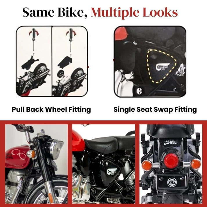Royal Enfield 1:15 Scale Diecast Motorcycle Model Toy