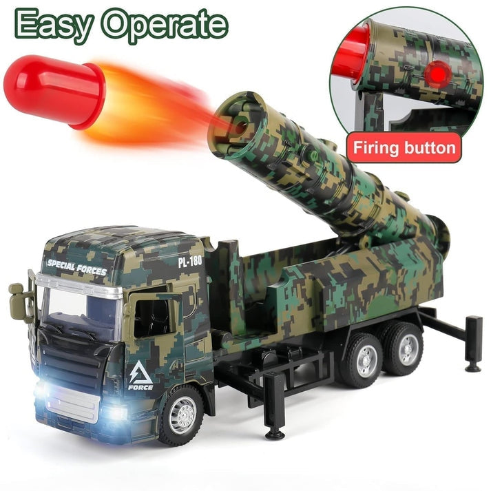 PULL BACK & GO MISSILE LAUNCHER TRUCK FOR KIDS - MISSILE VEHICLE MODEL