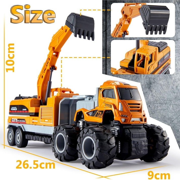 Excavator Toy Metal Head Bulldozer Long Crane