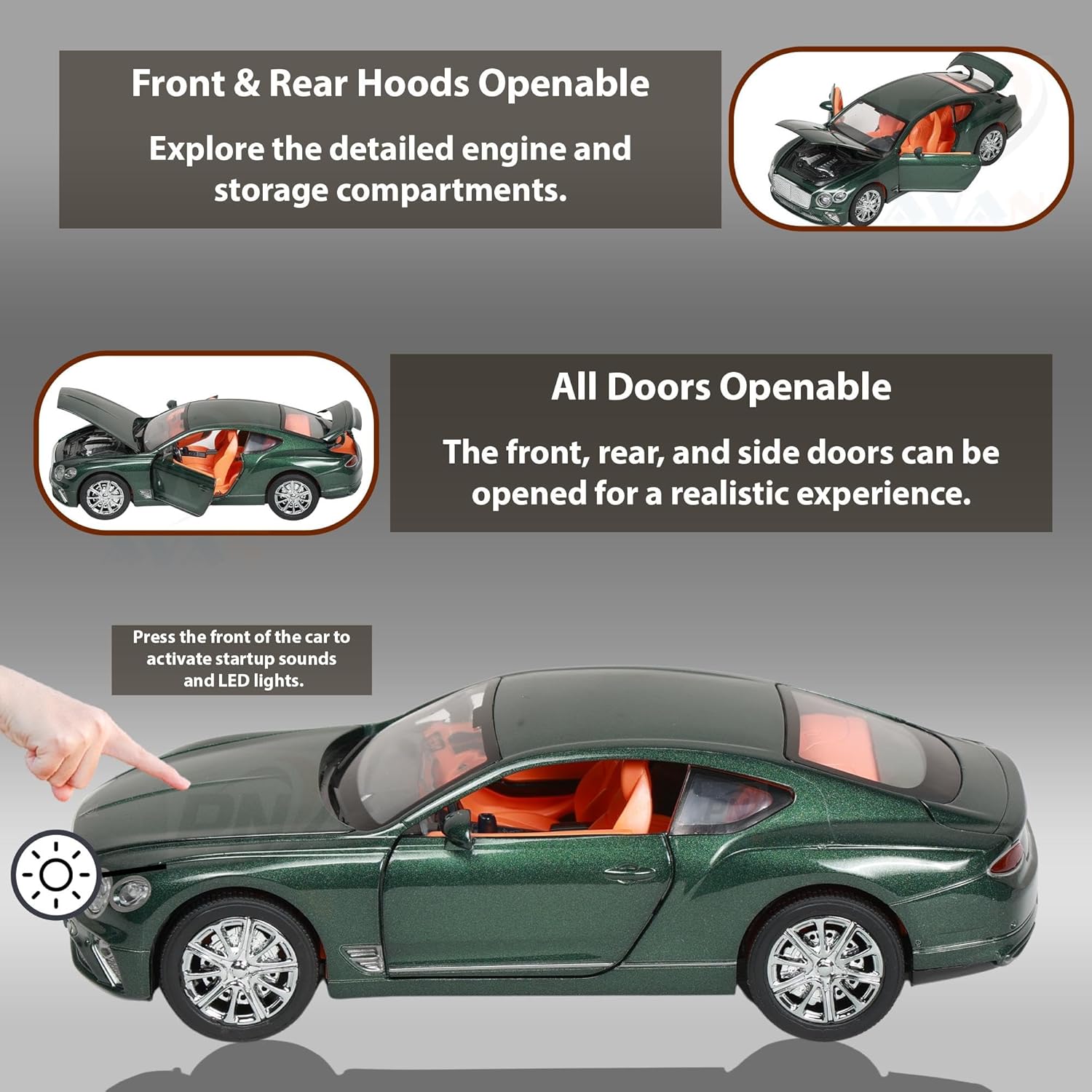 Bentley Continental GT 1:18 diecast scale model car collectible - Big Size