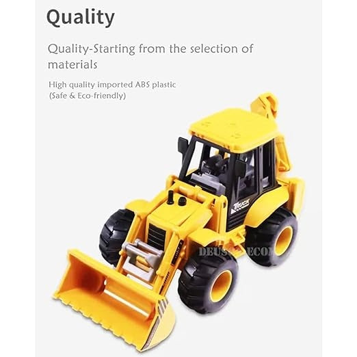 2-in-1 Excavator & Bulldozer Construction Vehicle Toy