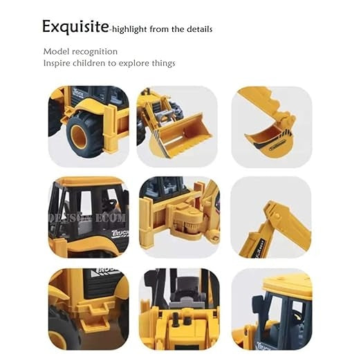 2-in-1 Excavator & Bulldozer Construction Vehicle Toy