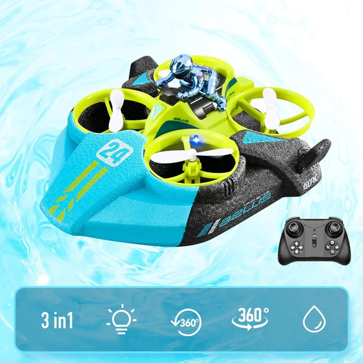 4DRC V24 3-in-1 Remote Control Hovercraft, Drone, and Race Car Water and Sky