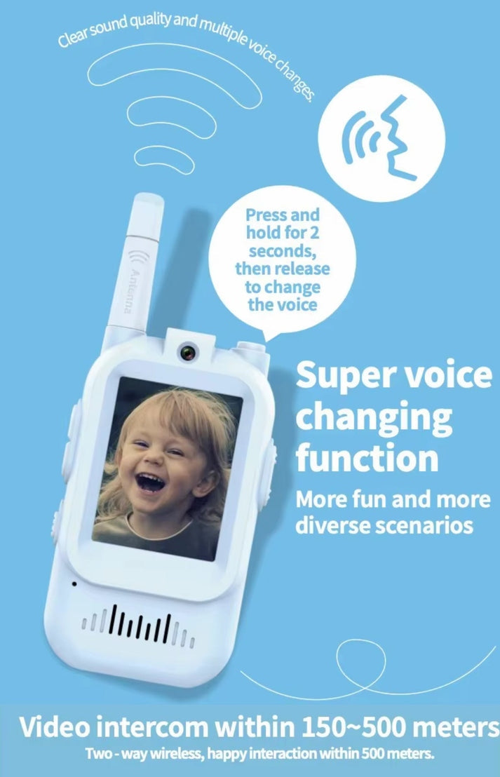 Video Walkie Talkies 2.0 | 2” Screen, Share Pic, Micro Chat, Emoji