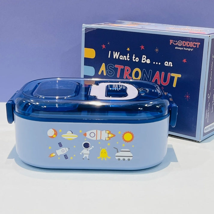 CONTACT Cart Skip to product information   Astronauts Themed Lunch Box : 700ml Capacity with Mobile Holder