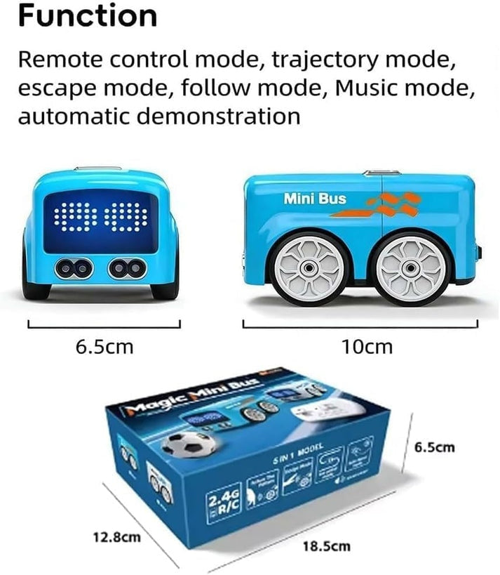 Magic Bus - Follow Line Car, Auto LED Expression Lights & 4 Play Modes