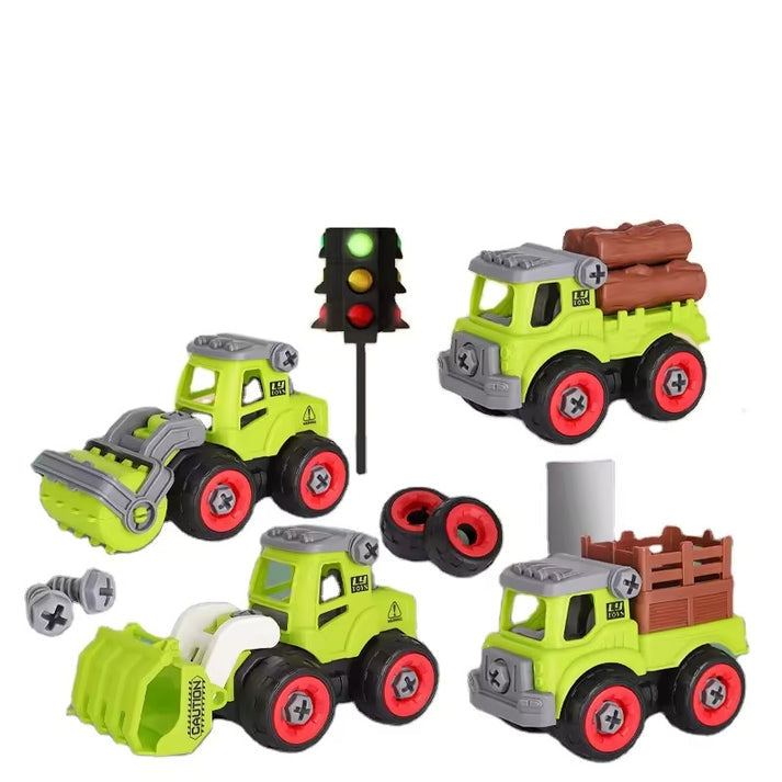 FARM VEHICLES WITH SCREW DRIVER FOLDABLE DIY TRUCK TOY