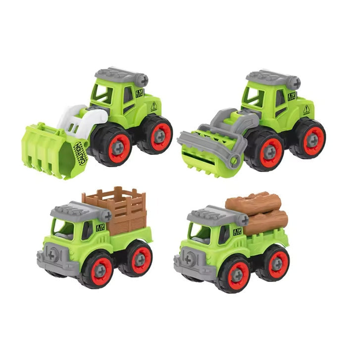 FARM VEHICLES WITH SCREW DRIVER FOLDABLE DIY TRUCK TOY