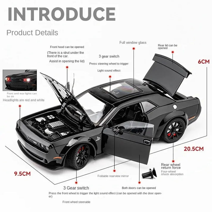 Dodge Challenger SRT Hellcat 1:24 Diecast Scale Model Car