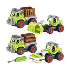 FARM VEHICLES WITH SCREW DRIVER FOLDABLE DIY TRUCK TOY