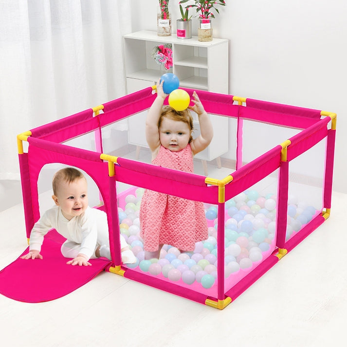 TOYS Baby Playpen, Portable Play Yard for Kids Indoor And Outdoor Multicolor (50 Free Balls On Prepaid Orders)