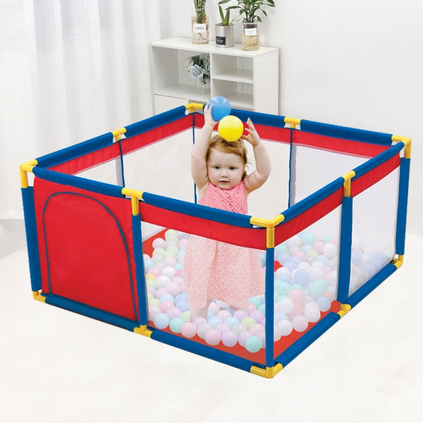 TOYS Baby Playpen, Portable Play Yard for Kids Indoor And Outdoor Multicolor (50 Free Balls On Prepaid Orders)