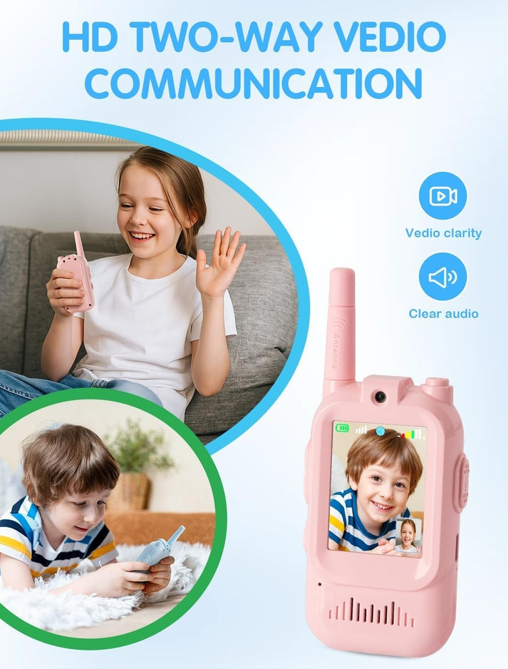 Video Walkie Talkies 2.0 | 2” Screen, Share Pic, Micro Chat, Emoji