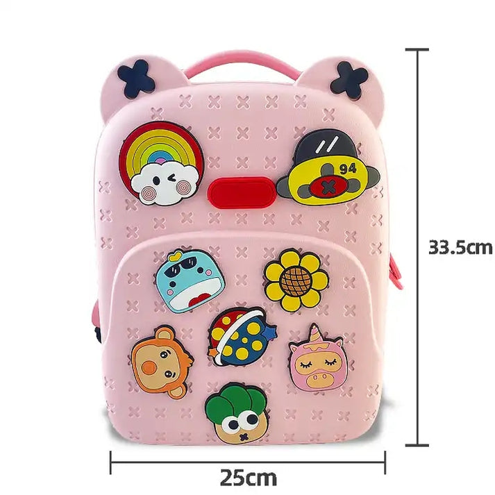 Premium Kids Backpack - Vibrant Design & Durable - Perfect for School & Travel [Pink, Yellow, Blue]