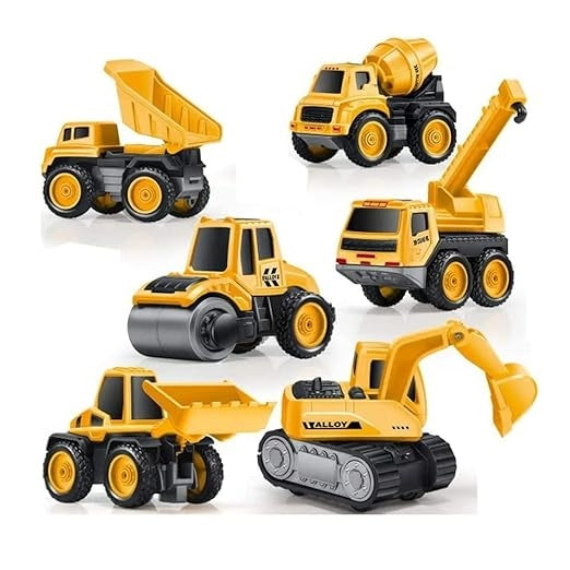 TOYS 6-piece metal engineering construction vehicle toy set