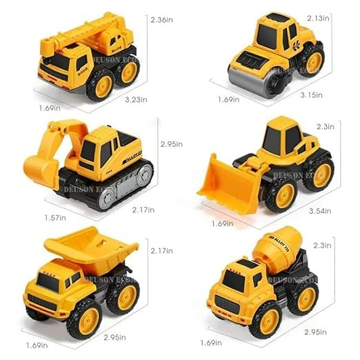 TOYS 6-piece metal engineering construction vehicle toy set