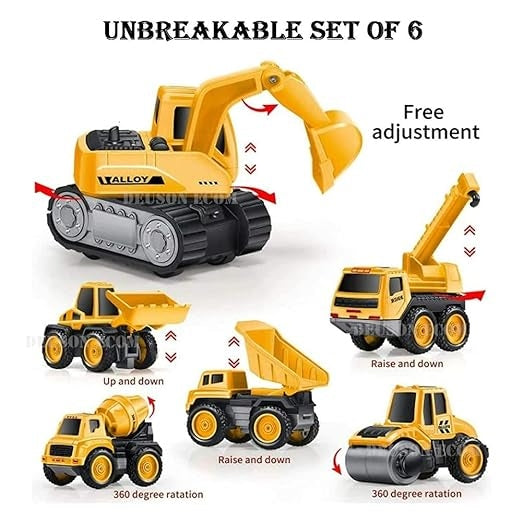 TOYS 6-piece metal engineering construction vehicle toy set