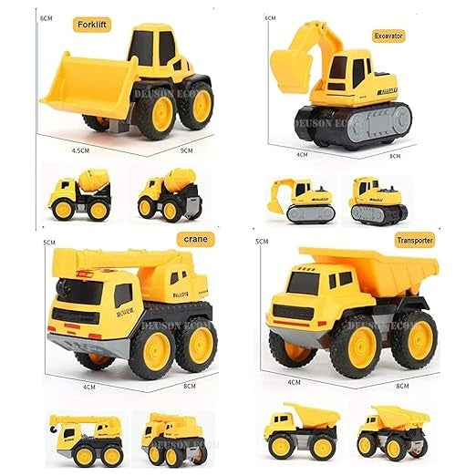 TOYS 6-piece metal engineering construction vehicle toy set