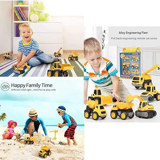 TOYS 6-piece metal engineering construction vehicle toy set